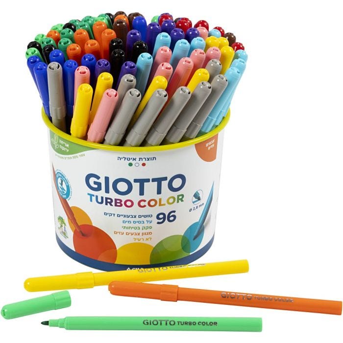 GIOTTO-tuschpennor, spets 2,8 mm, mixade färger, 96 st./ 1 hink