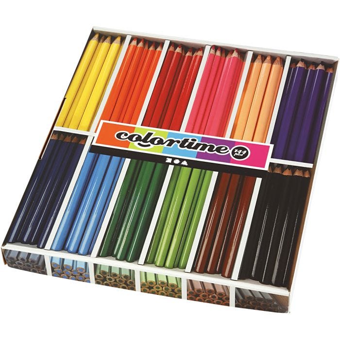 Colortime Färgpennor, L: 17,45 cm, kärna 5 mm, JUMBO, mixade färger, 12 st./ 1 förp.