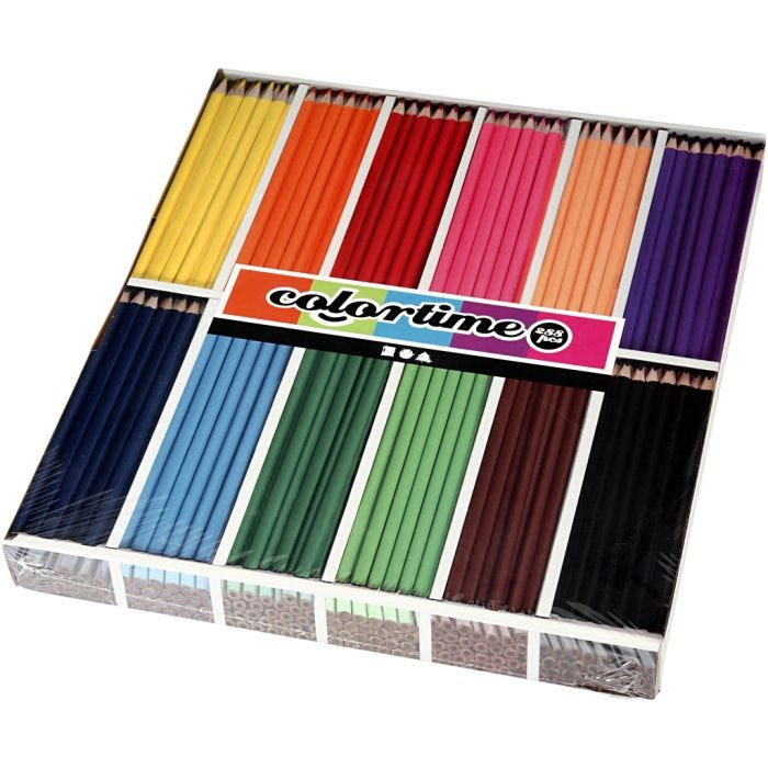 Colortime Färgblyerts, L: 17,45 cm, kärna 3 mm, mixade färger, 12x24st./ 1 förp.