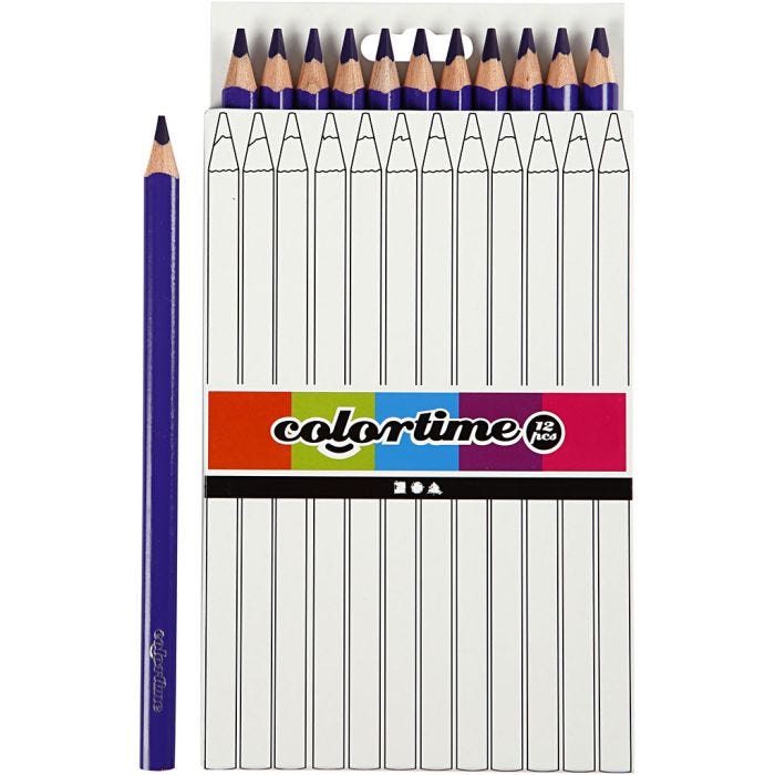 Colortime Färgpennor, L: 17,45 cm, kärna 5 mm, JUMBO, lila, 12 st./ 1 förp.