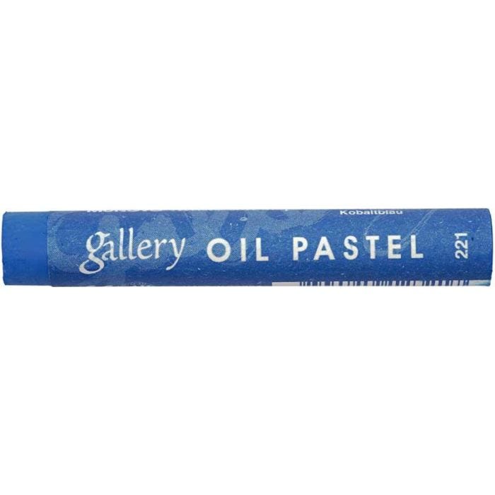 Gallery Oljepastellkritor Premium, L: 7 cm, tjocklek 11 mm, koboltblå (221), 6 st./ 1 förp.