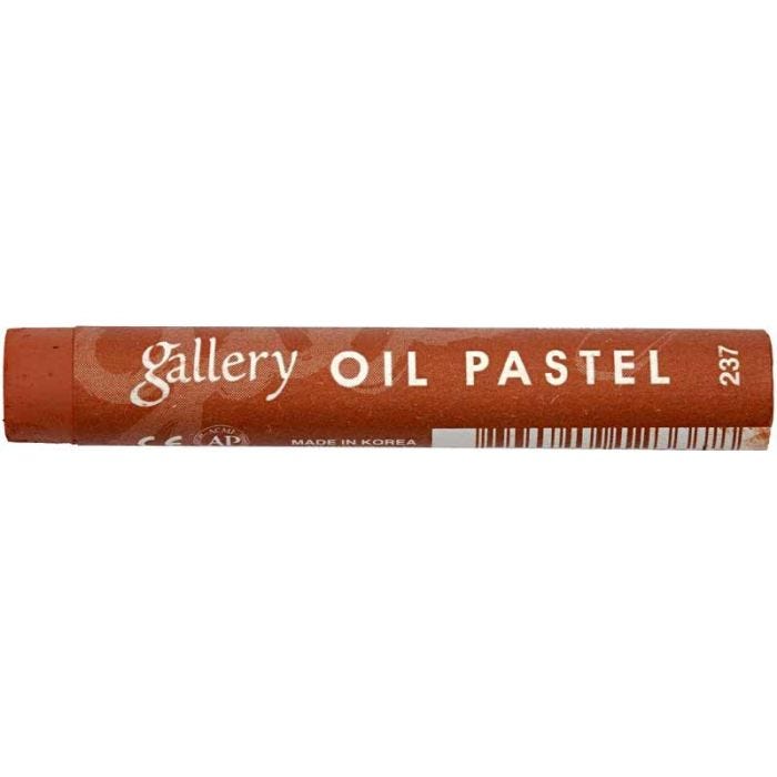 Gallery Oljepastellkritor Premium, L: 7 cm, tjocklek 11 mm, rödbrun (237), 6 st./ 1 förp.