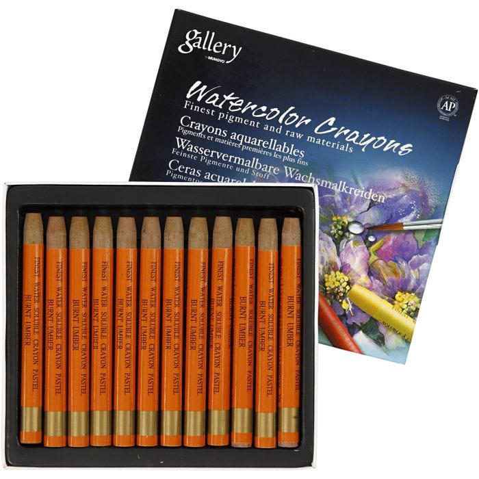 Gallery Akvarell, L: 9,3 cm, orange, 12 st./ 1 förp.
