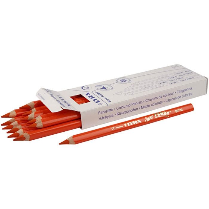Lyra Super Ferby 1 färgpennor, L: 18 cm, kärna 6,25 mm, orange, 12 st./ 1 förp.