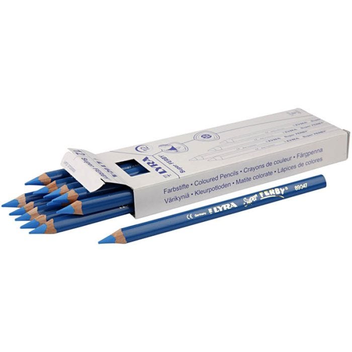 Lyra Super Ferby 1 färgpennor, L: 18 cm, kärna 6,25 mm, blå, 12 st./ 1 förp.