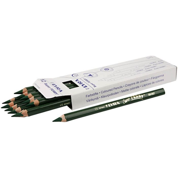 Lyra Super Ferby 1 färgpennor, L: 18 cm, kärna 6,25 mm, grön, 12 st./ 1 förp.