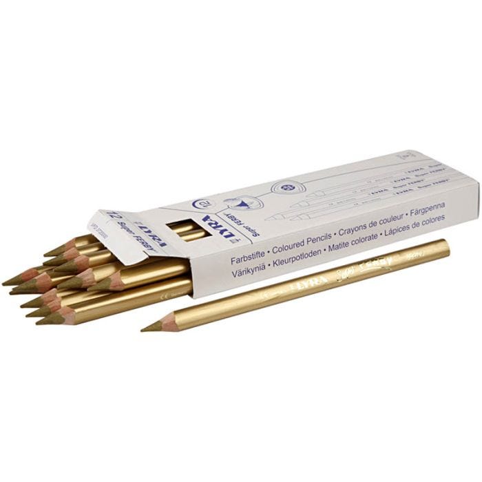 Lyra Super Ferby 1 färgpennor, L: 18 cm, kärna 6,25 mm, guld, 12 st./ 1 förp.