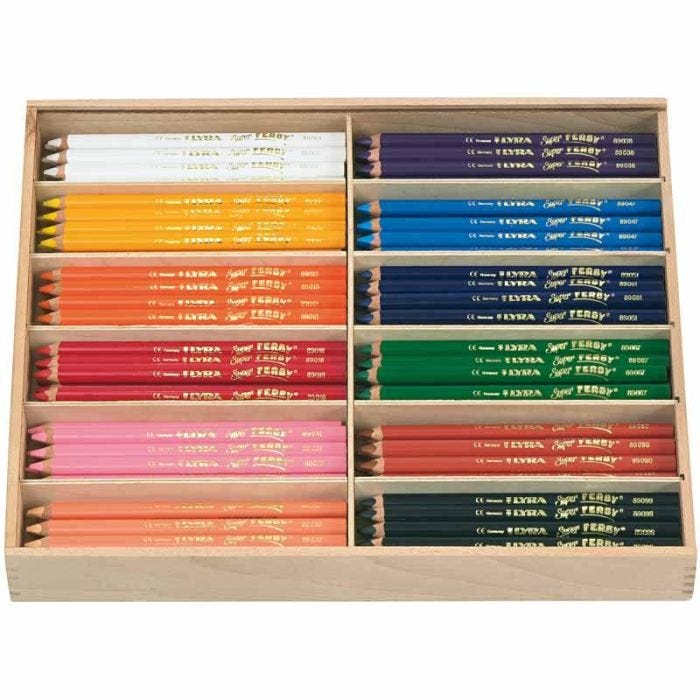 Lyra Super Ferby 1 färgpennor, L: 18 cm, kärna 6,25 mm, mixade färger, 12x12 st./ 1 förp.