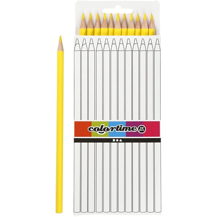 Colortime Färgblyerts, L: 17 cm, kärna 3 mm, gul, 12 st./ 1 förp.