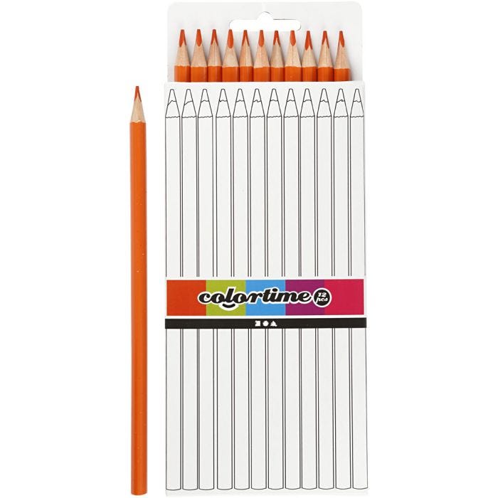 Colortime Färgblyerts, L: 17 cm, kärna 3 mm, orange, 12 st./ 1 förp.