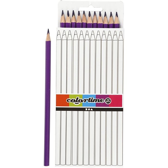 Colortime Färgblyerts, L: 17 cm, kärna 3 mm, lila, 12 st./ 1 förp.