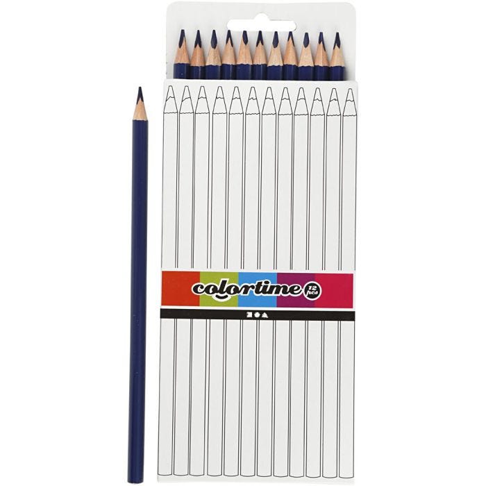 Colortime Färgblyerts, L: 17 cm, kärna 3 mm, mörkblå, 12 st./ 1 förp.