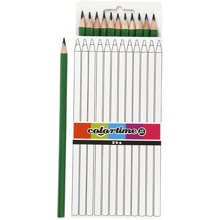 Colortime Färgblyerts, L: 17 cm, kärna 3 mm, grön, 12 st./ 1 förp.