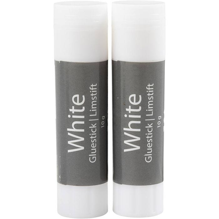 Vitt limstift, rund, 10 g, 2 st./ 1 förp.