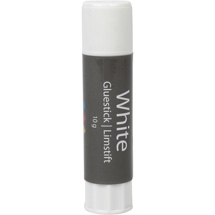 Vitt limstift, rund, 10 g, 1 st.