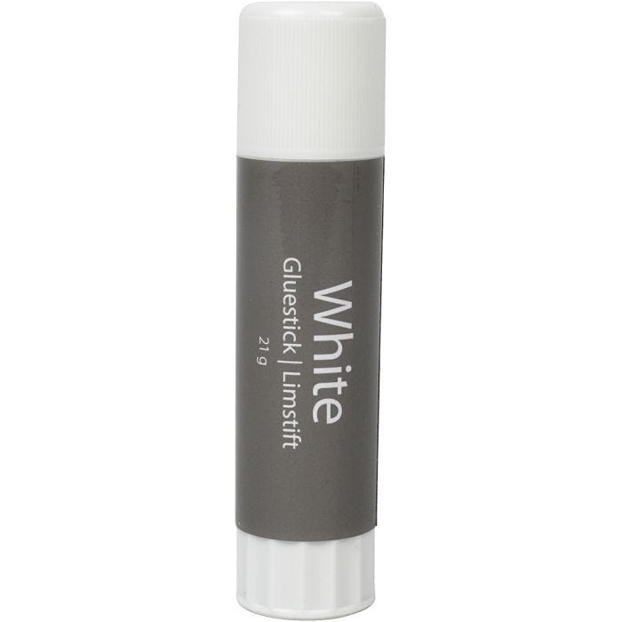 Vitt limstift, rund, 21 g, 1 st.