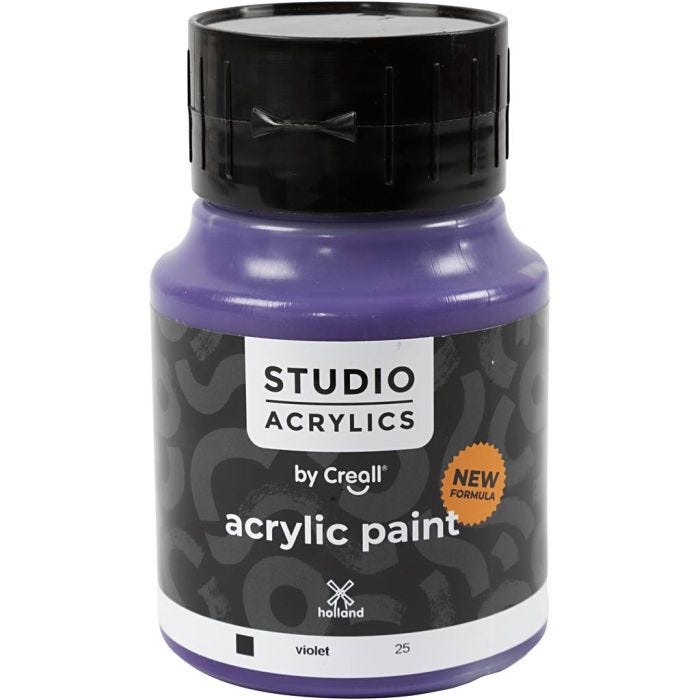 Creall Studio Akrylfärg, täckande, violet (25), 500 ml/ 1 flaska