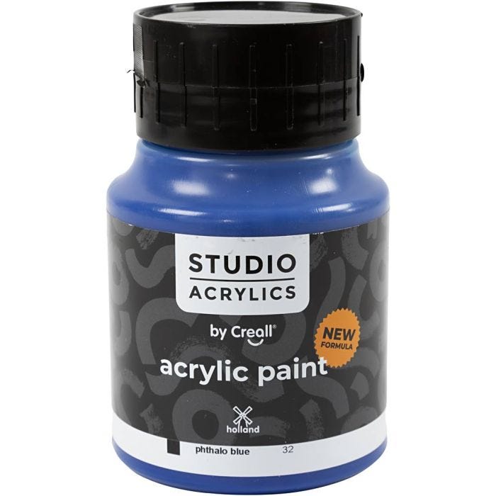 Creall Studio Akrylfärg, täckande, phtalo blue (32), 500 ml/ 1 flaska