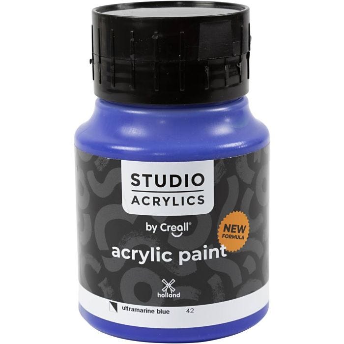 Creall Studio Akrylfärg, semi opaque, ultramarine blue (42), 500 ml/ 1 flaska