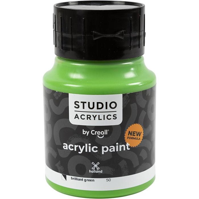 Creall Studio Akrylfärg, semi opaque, brilliant green (50), 500 ml/ 1 flaska