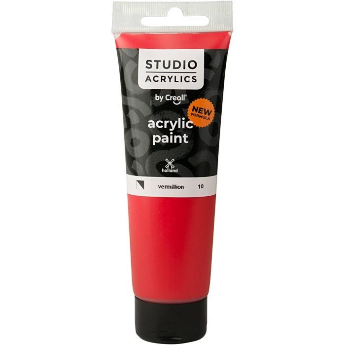 Creall Studio Akrylfärg, semi opaque, vermillion (10), 120 ml/ 1 flaska