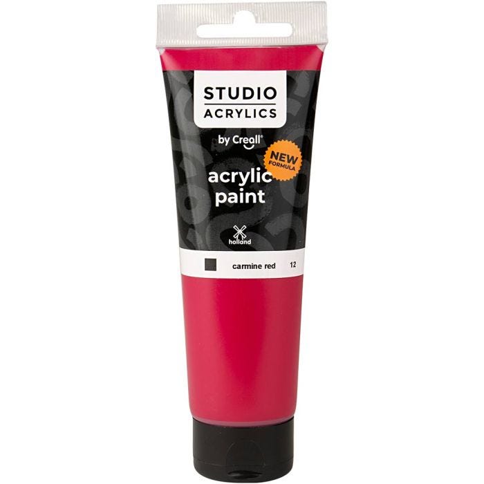 Creall Studio Akrylfärg, täckande, carmine red (12), 120 ml/ 1 flaska