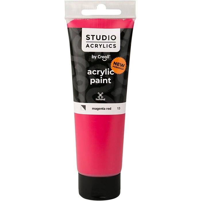 Creall Studio Akrylfärg, semi opaque, magenta red (13), 120 ml/ 1 flaska