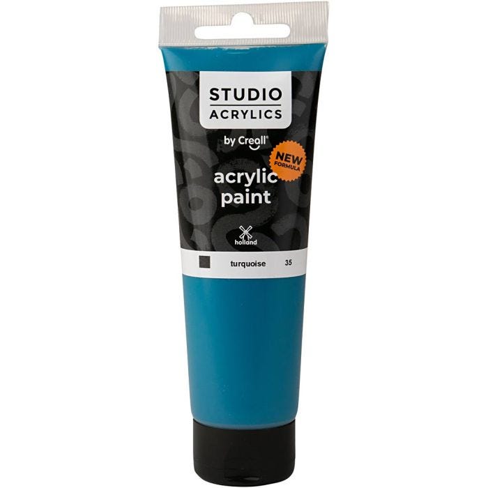 Creall Studio Akrylfärg, täckande, turquoise (35), 120 ml/ 1 flaska