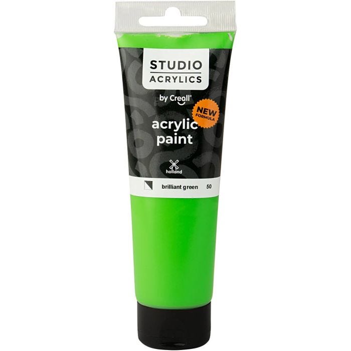 Creall Studio Akrylfärg, semi opaque, brilliant green (50), 120 ml/ 1 flaska