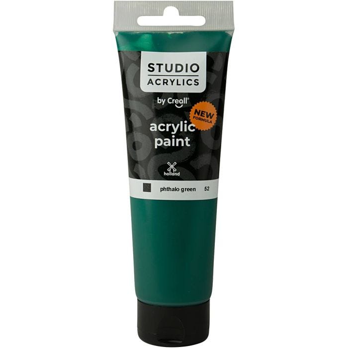 Creall Studio Akrylfärg, täckande, phtalo green (52), 120 ml/ 1 flaska