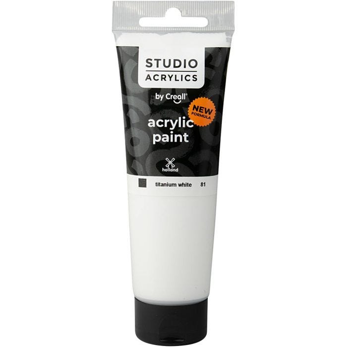 Creall Studio Akrylfärg, täckande, white (81), 120 ml/ 1 flaska