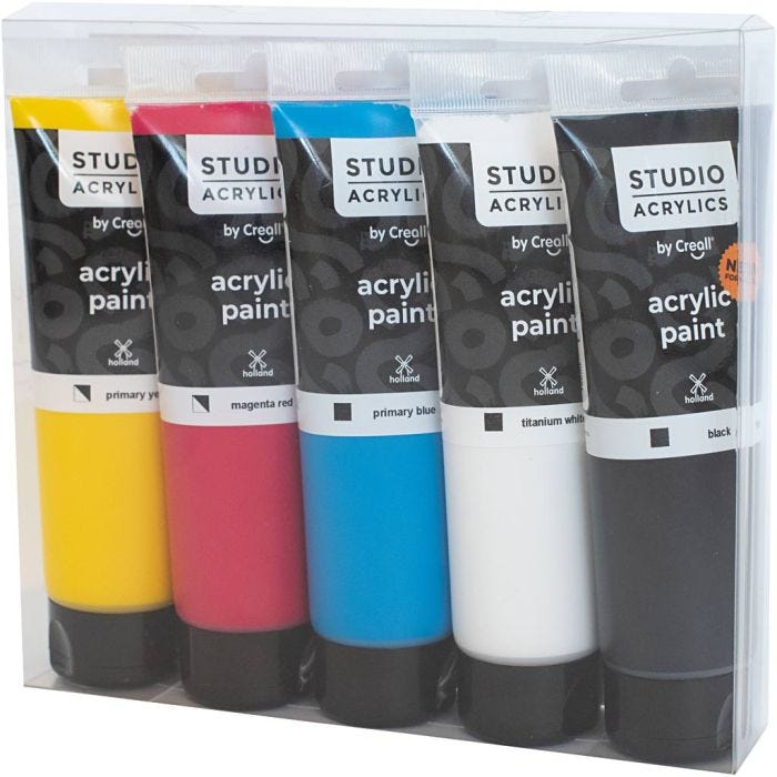 Creall Studio Akrylfärg, mixade färger, 5x120 ml/ 1 förp.