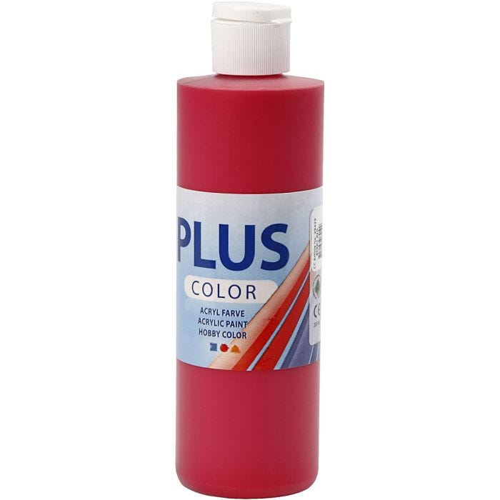 Plus Color Hobbyfärg, berry red, 250 ml/ 1 flaska