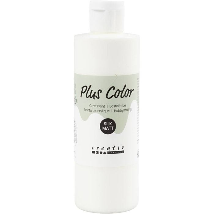 Plus Color Hobbyfärg, råvit, 250 ml/ 1 flaska