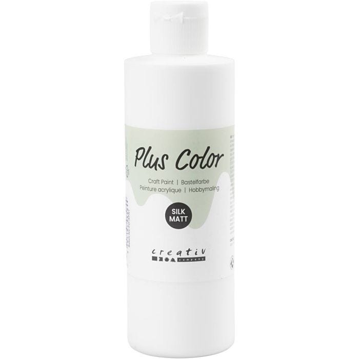 Plus Color Hobbyfärg, vit, 250 ml/ 1 flaska