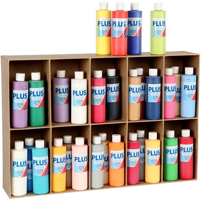 Plus Color Hobbyfärg, mixade färger, 30x250 ml/ 1 förp.