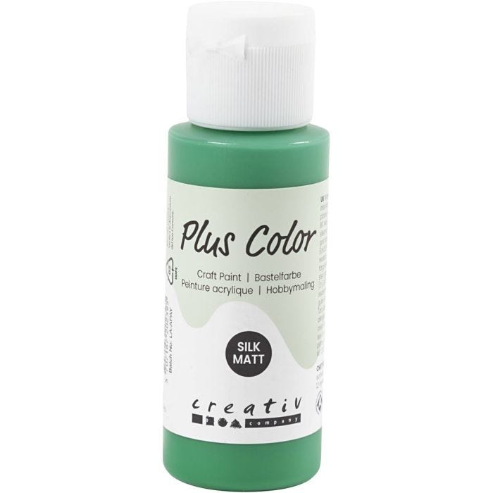 Plus Color Hobbyfärg, briljantgrön, 60 ml/ 1 flaska