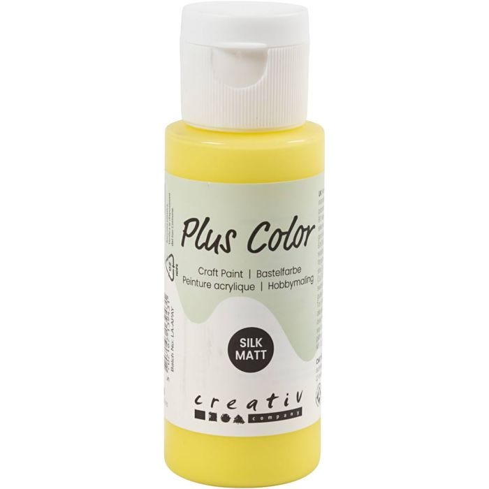 Plus Color Hobbyfärg, primärgul, 60 ml/ 1 flaska