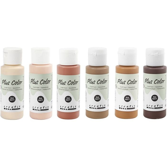 Plus Color Hobbyfärg, mixade färger, 6x60 ml/ 1 förp.