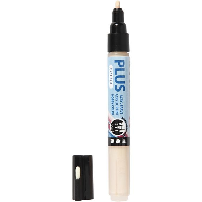 Plus Color Tusch, L: 14,5 cm, spets 1-2 mm, ivory, 5,5 ml, 1 st.