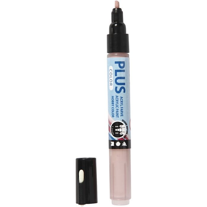 Plus Color Tusch, L: 14,5 cm, spets 1-2 mm, dusty rose, 5,5 ml, 1 st.