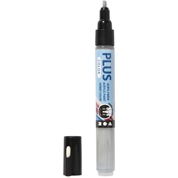 Plus Color Tusch, L: 14,5 cm, spets 1-2 mm, rain grey, 5,5 ml, 1 st.