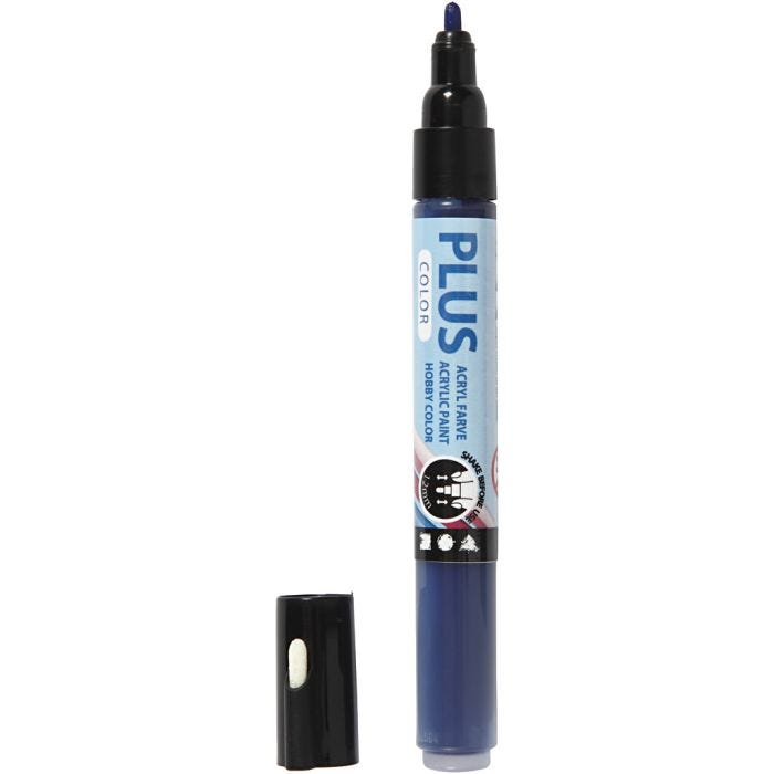 Plus Color Tusch, L: 14,5 cm, spets 1-2 mm, marinblå, 5,5 ml, 1 st.