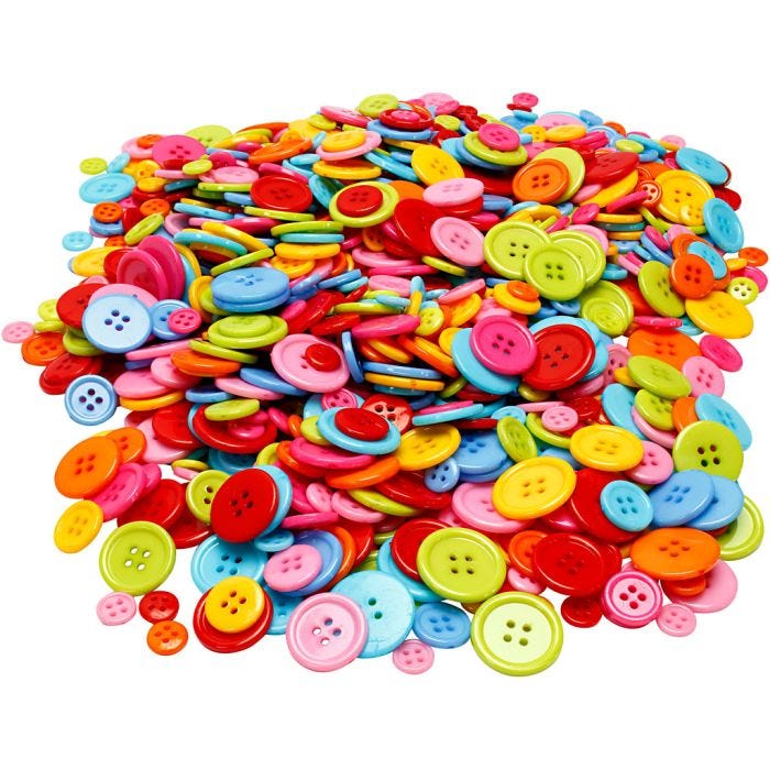 Knappmix, Dia. 10+15+20+22 mm, 500 g/ 1 förp.