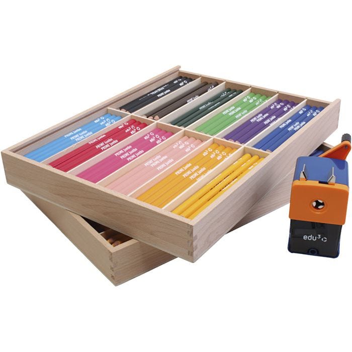 edu Kraftiga Färgblyertspennor, kärna 6,25 mm, mixade färger, 24x12 st./ 1 förp.