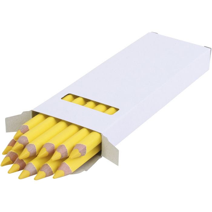 edu Kraftiga Färgblyertspennor, tjocklek 10 mm, kärna 6,25 mm, ljusgul, 12 st./ 1 förp.