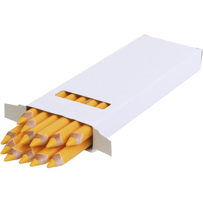 edu Kraftiga Färgblyertspennor, tjocklek 10 mm, kärna 6,25 mm, mörkgul, 12 st./ 1 förp.