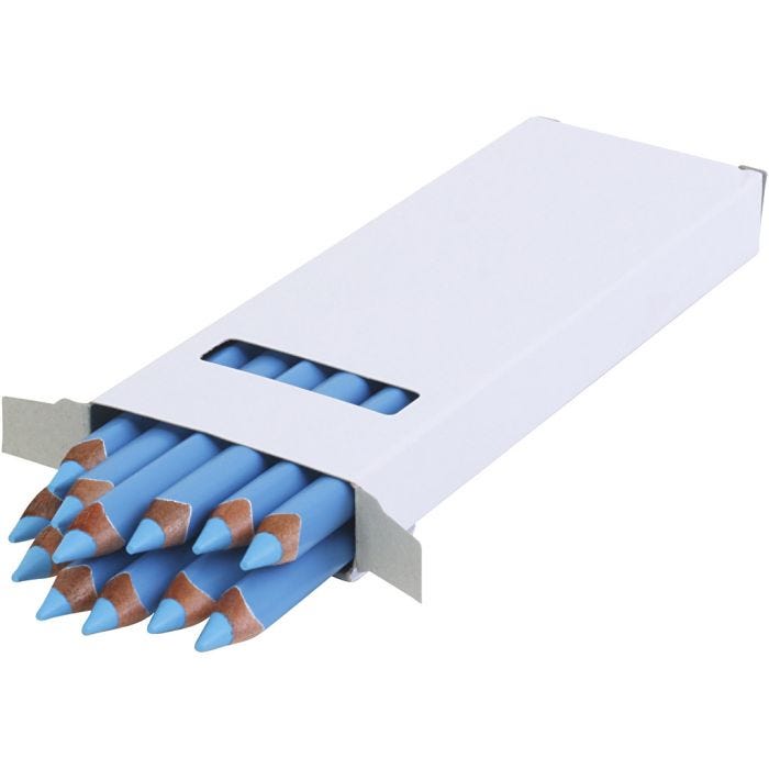 edu Kraftiga Färgblyertspennor, tjocklek 10 mm, kärna 6,25 mm, ljusblå, 12 st./ 1 förp.