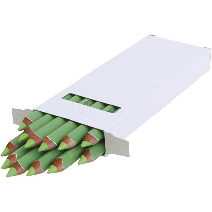 edu Kraftiga Färgblyertspennor, tjocklek 10 mm, kärna 6,25 mm, ljusgrön, 12 st./ 1 förp.