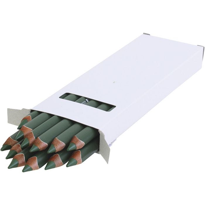 edu Kraftiga Färgblyertspennor, tjocklek 10 mm, kärna 6,25 mm, mörkgrön, 12 st./ 1 förp.